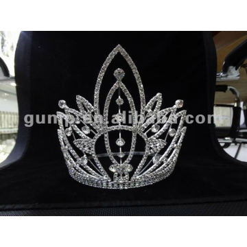 Corona grande de la tiara del rhinestone